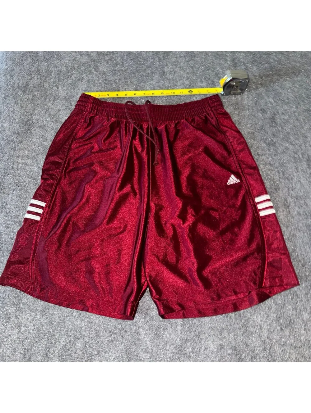 Adidas Grail Burgundy Dazzle Baggy Hoop Shorts Mens LG Vtg y2k 90s Rare